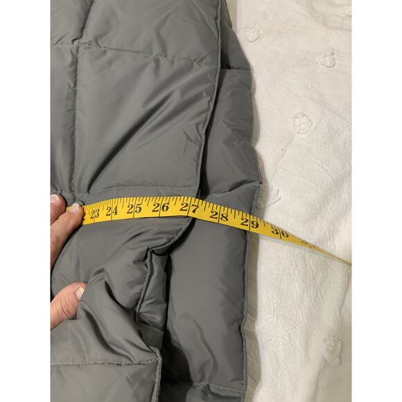 Lands End Puffer Vest Men’s Sz Large Gray 70% Down 30% Feathers Snap Puffy Golf - Picture 5 of 9